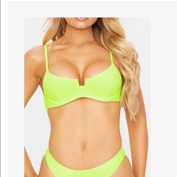Pretty Little Thing Neon Swim Top - Picture 1 of 6